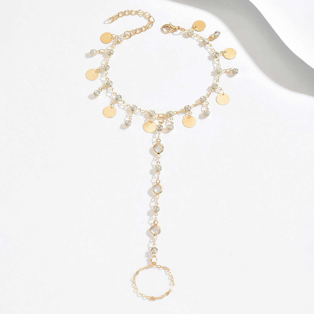 2pc Women's Bohemian Vintage Golden Bead Tassel Bracelet Set
